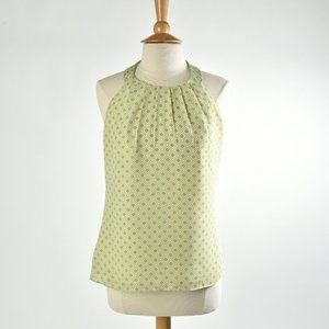 Banana Republic Green & White Sleeveless Blouse